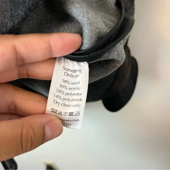 NWT Something Navy Charcoal Combo Plaid Fringe Shacket Size XL Women